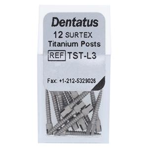 Surtex Posts Titanium Refill 11.8 mm 1.35 mm Parallel Sided & Tapered End 12/Bx