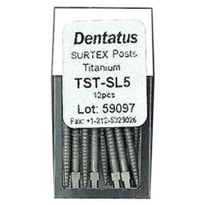 Surtex Posts Titanium Refill 17 mm 1.65 mm Parallel Sided & Tapered End 12/Bx