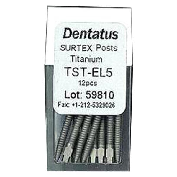 Surtex Posts Titanium Refill 14.2 mm 1.65 mm Parallel Sided & Tapered End 12/Bx