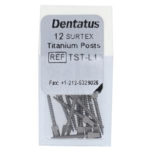 Surtex Posts Titanium Refill 11.8 mm 1.05 mm Parallel Sided & Tapered End 12/Bx