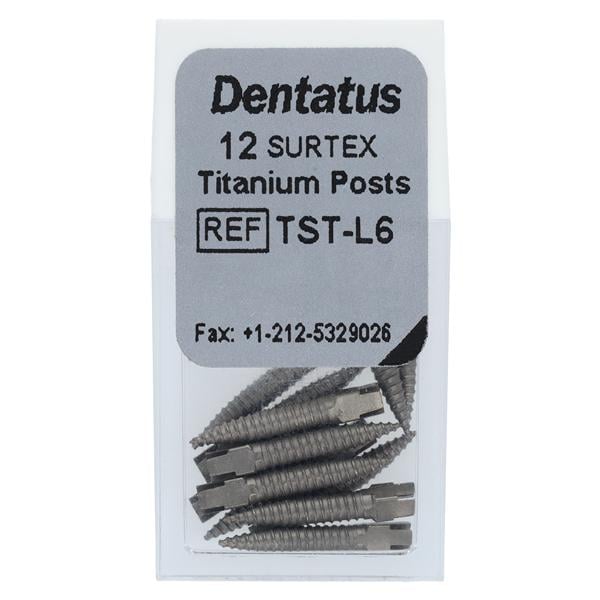 Surtex Posts Titanium Refill 11.8 mm 1.8 mm Parallel Sided & Tapered End 12/Bx