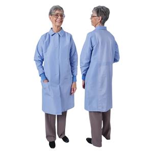 DenLine Protection Plus Lab Coat 3 Pkts Lng Tprd Slvs 39 in XS Ceil Womens Ea