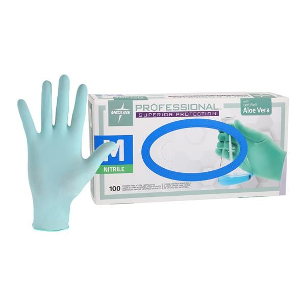 Professional Nitrile Exam Gloves Medium Green Non-Sterile