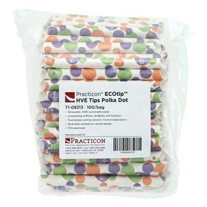ECOtip HVE Tips Vented Polka Dot Renewable Resources 100/Bg, 10 BG/CA