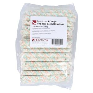ECOtip HVE Tips Vented Dental Drawings Renewable Resources 100/Bg