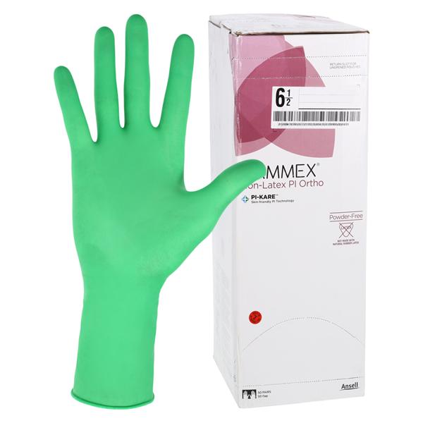 GAMMEX Non-Latex PI Ortho Polyisoprene Surgical Gloves 6.5 Light Green 50/BX