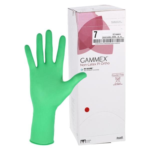 GAMMEX Non-Latex PI Ortho Polyisoprene Surgical Gloves 7 Light Green 50/BX