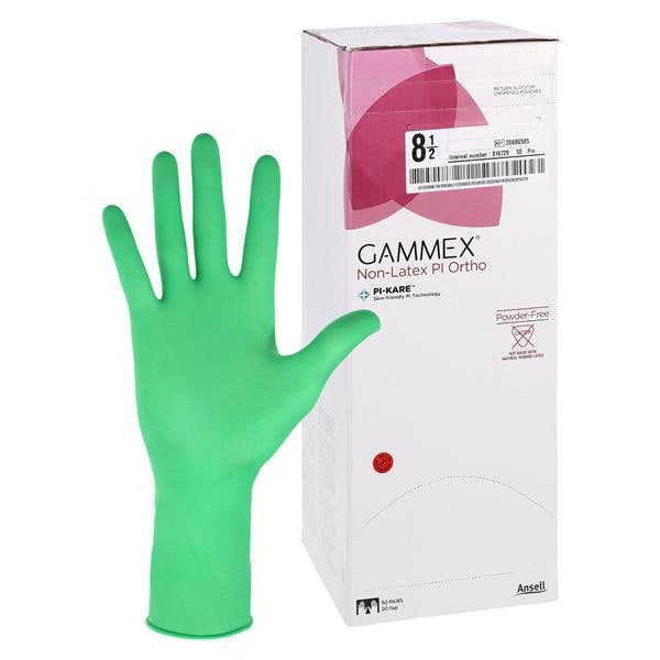 GAMMEX Non-Latex PI Ortho Polyisoprene Surgical Gloves 8.5 Light Green 50/BX