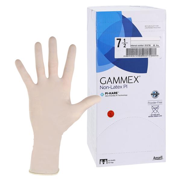 GAMMEX Non-Latex PI Polyisoprene Surgical Gloves 7.5 White 50Pr/Bx