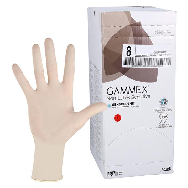 GAMMEX Non-Latex Sensitive Neoprene Surgical Gloves 8 Natural 50Pr/Bx
