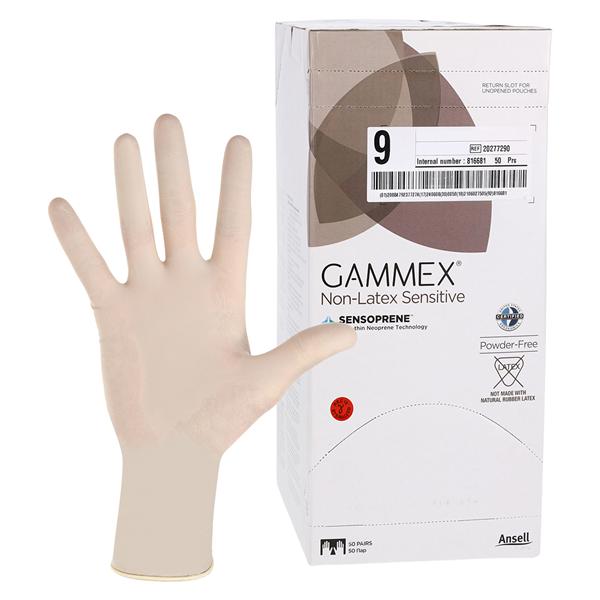 GAMMEX Non-Latex Sensitive Neoprene Surgical Gloves 9 Natural 50Pr/Bx