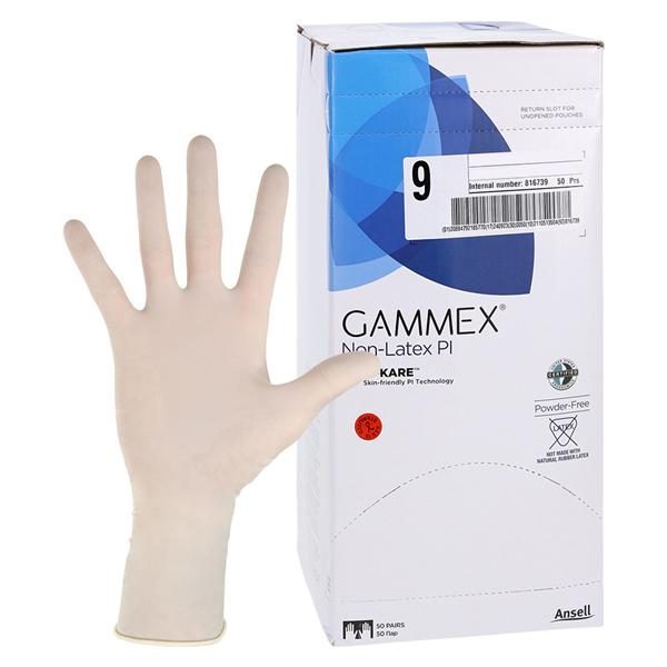 GAMMEX Non-Latex PI Polyisoprene Surgical Gloves 9 White 50/Bx