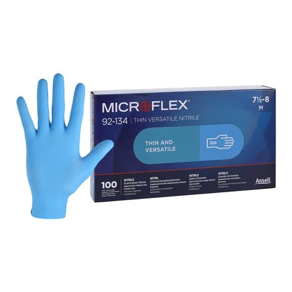 MICROFLEX Versatility Nitrile Exam Gloves Medium Light Blue Non-Sterile 100/Bx