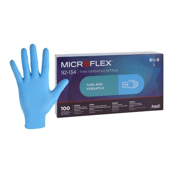 MICROFLEX Versatility Nitrile Exam Gloves Large Light Blue Non-Sterile 100/Bx