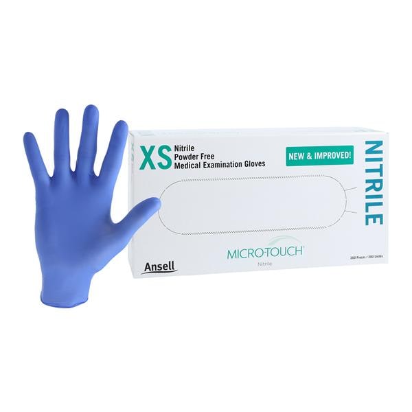 MICRO-TOUCH Nitrile Exam Gloves X-Small Blue Non-Sterile 200/Bx
