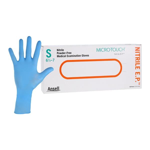 MICRO-TOUCH EP Nitrile Exam Gloves Small Blue Non-Sterile 100/Bx