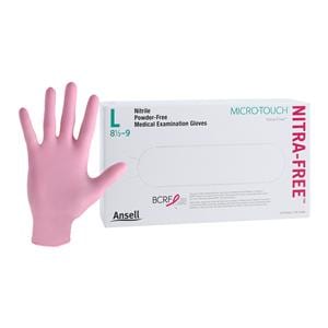 MICRO-TOUCH NitraFree Nitrile Exam Gloves Large Pink Non-Sterile 100/Bx