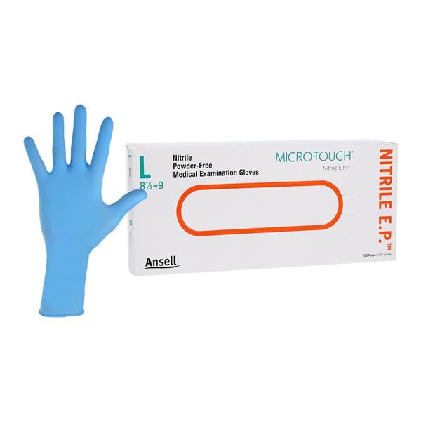 MICRO-TOUCH EP Nitrile Exam Gloves Large Blue Non-Sterile 100/Bx