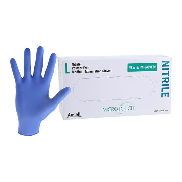 MICRO-TOUCH Nitrile Exam Gloves Large Blue Non-Sterile 200/Bx