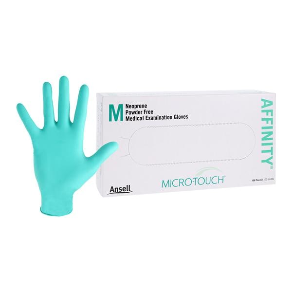 MICRO-TOUCH Affinity Neoprene Exam Gloves Medium Green Non-Sterile 100/Bx