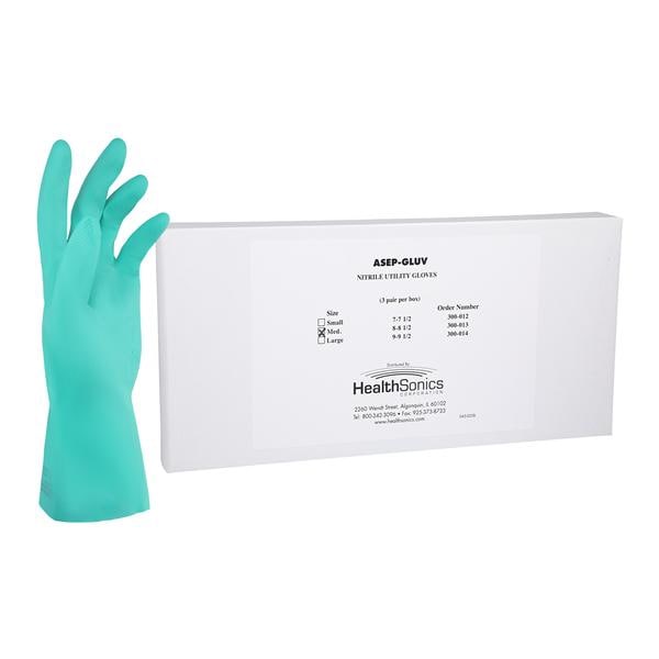 Asep-Gluv Nitrile Utility Gloves Medium Blue 3/Pk
