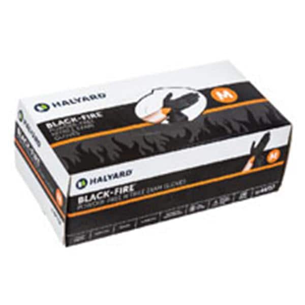 Black-Fire Nitrile Exam Gloves Large Black / Orange Non-Sterile 150/Bx