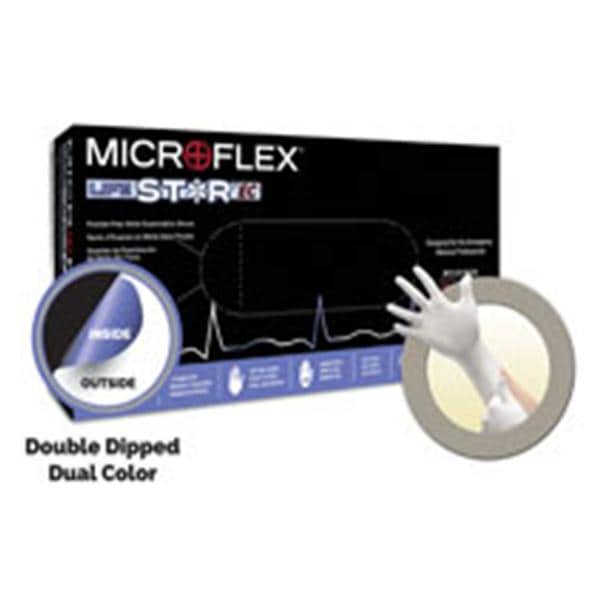 MICROFLEX Lifestar EC Nitrile Exam Gloves 2XL Wt Exterior/Bl Interior NS 100/Bx