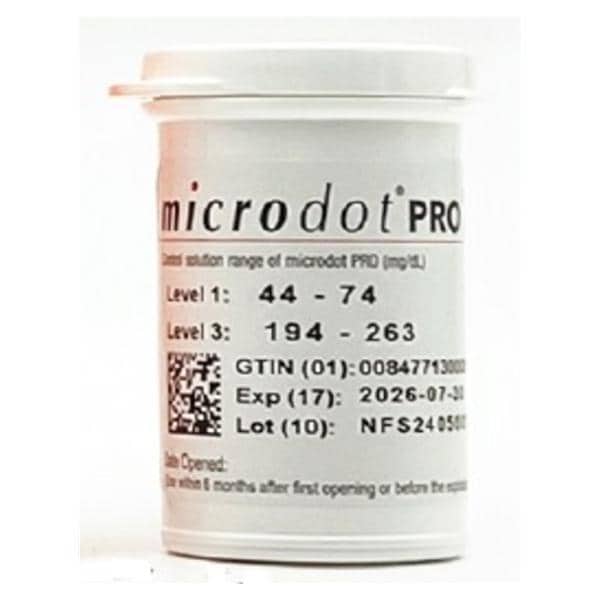 Microdot PRO Blood Glucose Test Strips 25/Bt