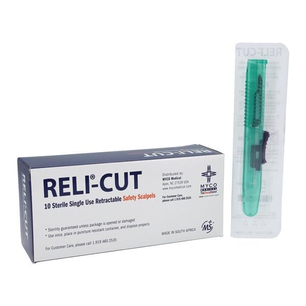Reli Disposable Safety Retractor Scalpel #15 Plastic/Stainless Steel Sterile