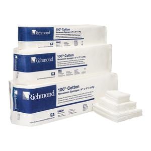 100% Cotton Non-Woven Sponge 2x2" 4 Ply Non-Sterile, 25 PK/CA