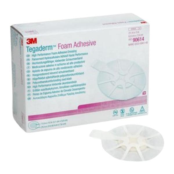 Tegaderm Foam Gauze Dressing 2-3/4x3" 4 Ply Mini Oval Adhesive Absorbent LF