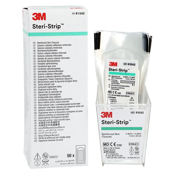 Steri-Strip Skin Closure Strip Non-Woven Material 1/4x1-1/2" White 50/Bx, 4 BX/CA