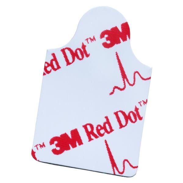 Red Dot Electrocardio Electrode Adult 1.2x0.8" Plstc Flm Dsp f/ Rstng EKG 100/Bg