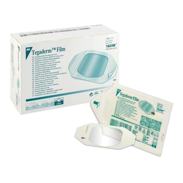 Tegaderm Film Frame Style Dressing 2-3/8x2-3/4" Sterile Adhesive Adherent Trans, 4 BX/CA