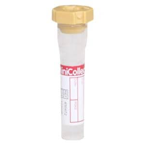 Vacuette Minicollect Capillary Tube Gold 0.8mL Cross-Cuts Cap Plypro 100/Pk