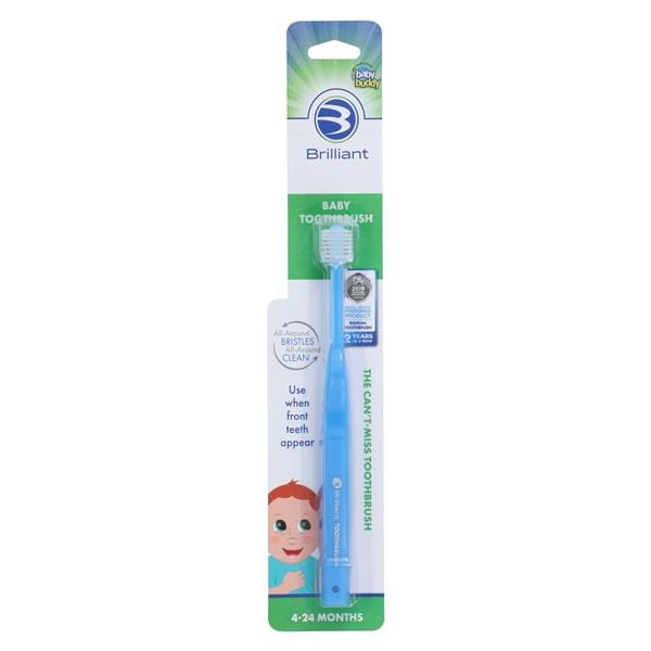 Baby Buddy Brilliant Toothbrush Blue 4-24 Months Ultra Soft Ea