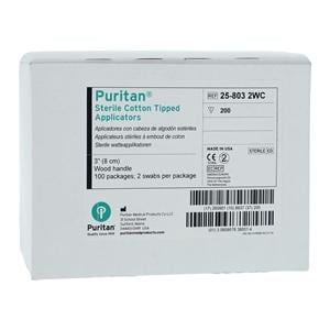 Calgiswab Applicator 3 in Wooden Handle Sterile 100/Bx