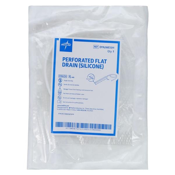 Silicone Wound Drain Hubless Flat Tip Full Perforated