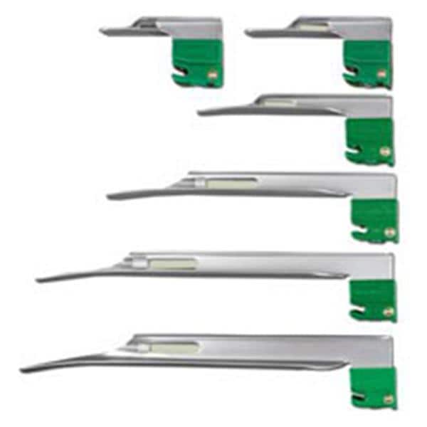 GreenLine/D Laryngoscope Blade Miller #3 Adult Fiber Optic Disposable