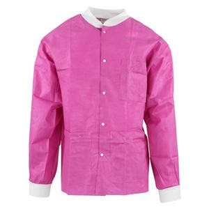 SafeWear Hipster Procedure Lab Jacket SMS Polypro Fbrc Medium Poppy Pink 12/Bg