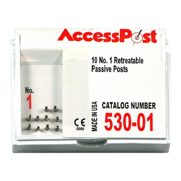 AccessPost Posts Stainless Steel Size 1.1 mm Red 10/Bx