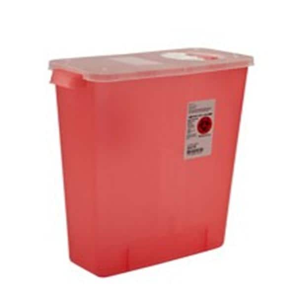 Sharps Container 3gal Trans Rd 13.75x6x13.75 Rtr Hng Ld Hrzntl Drp Plstc Ea