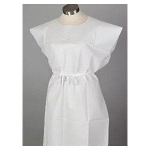 Patient Gown 30x42 Wht Medium / Large Tissue / Poly / Tissue Disposable 50/Ca