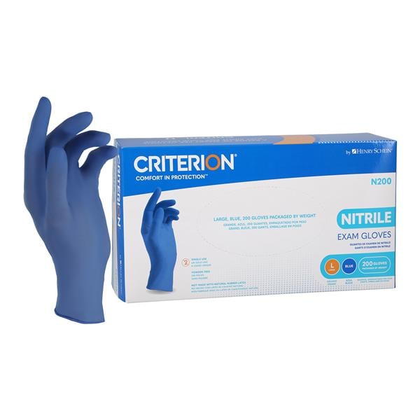 Criterion N200 Nitrile Exam Gloves Large Blue Non-Sterile 200/Bx