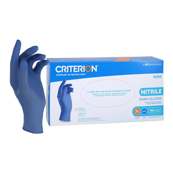 Criterion N200 Nitrile Exam Gloves X-Large Blue Non-Sterile 180/Bx