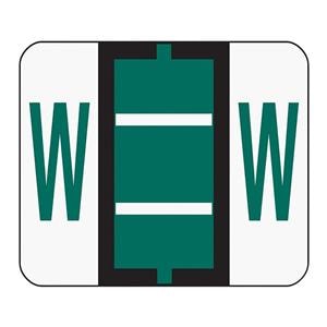 Bar-Style Permanent Alphabetical Labels W Dark Green 500/Roll 500/Pk