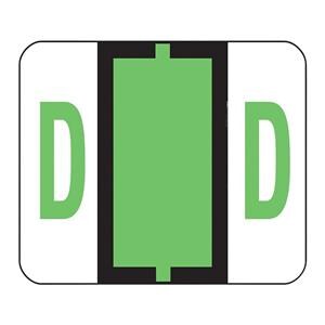 Bar-Style Permanent Alphabetical Labels D Light Green 500/Roll 500/Pk