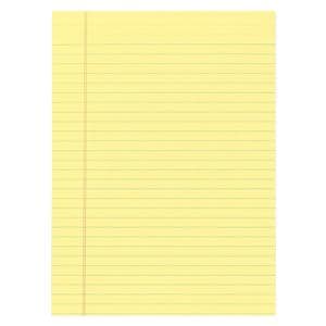 Writing Pad 8.5 in x 11 in Legal Ruled 50 Sheets Canary 12/Pack 12/Pk