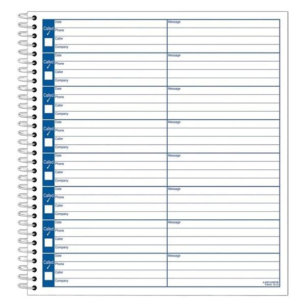 Adams Voicemail Log Book 7 1/2 in x 8.5 in Book Of 960 Messages Ea