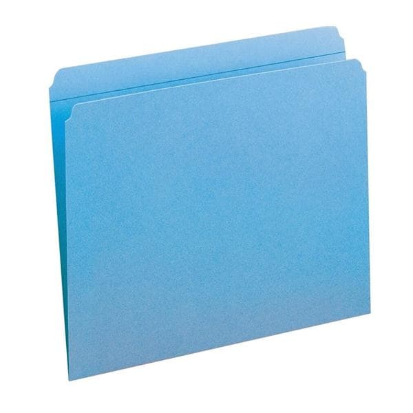 Color File Folder Letter Size Straight Cut Blue 100/Box 100/Bx
